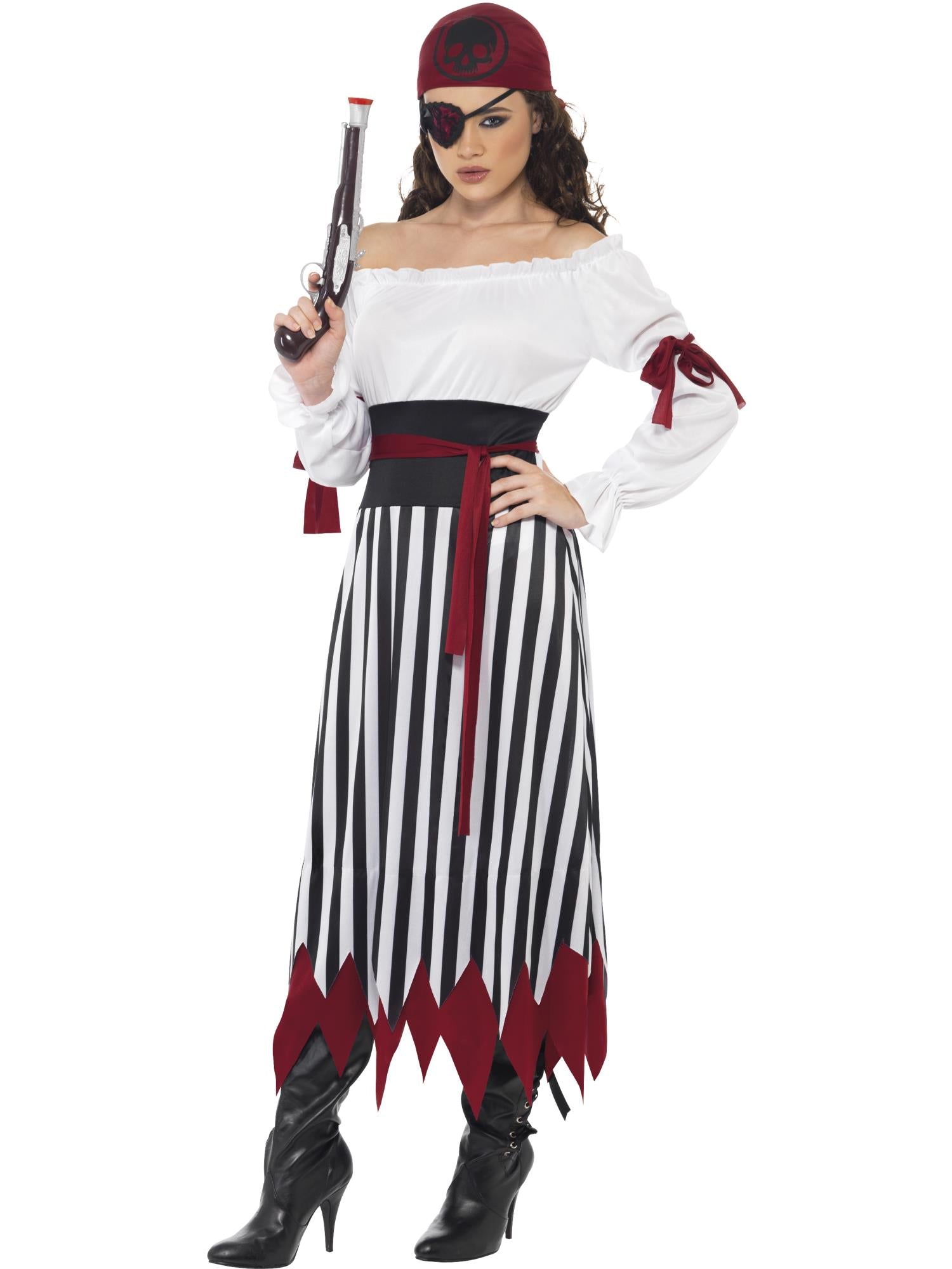 Pirate Lady Costume, Black & White Smiffys Pirate Lady Costume, Black & White Smiffys