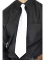 Cravate Deluxe White Gangster - Uni, Bout Pointu - 100% Polyester - Conforme Aux Normes Européennes - 10