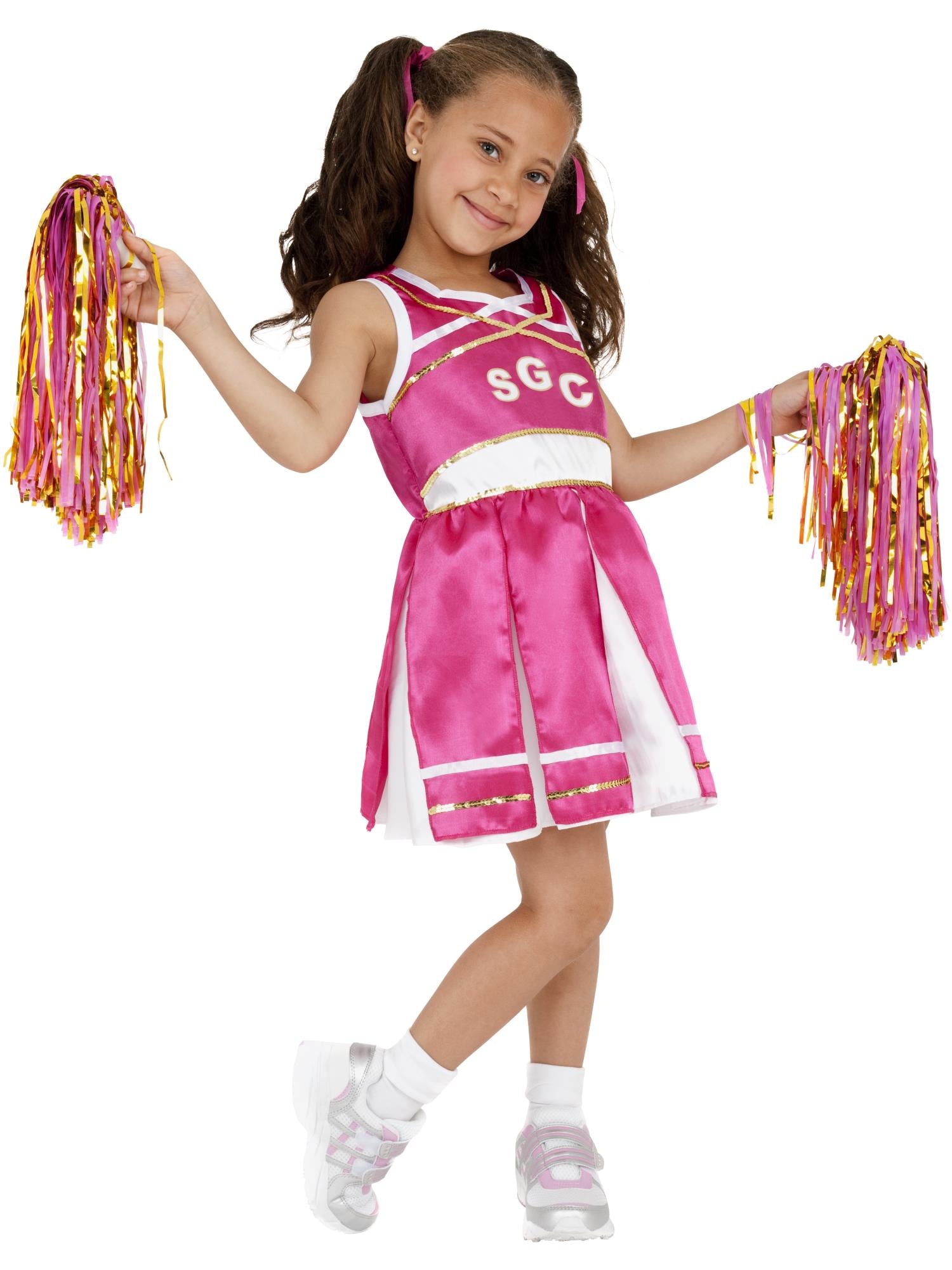 Cheerleader Costume, Child, Pink – Smiffys - Main Image