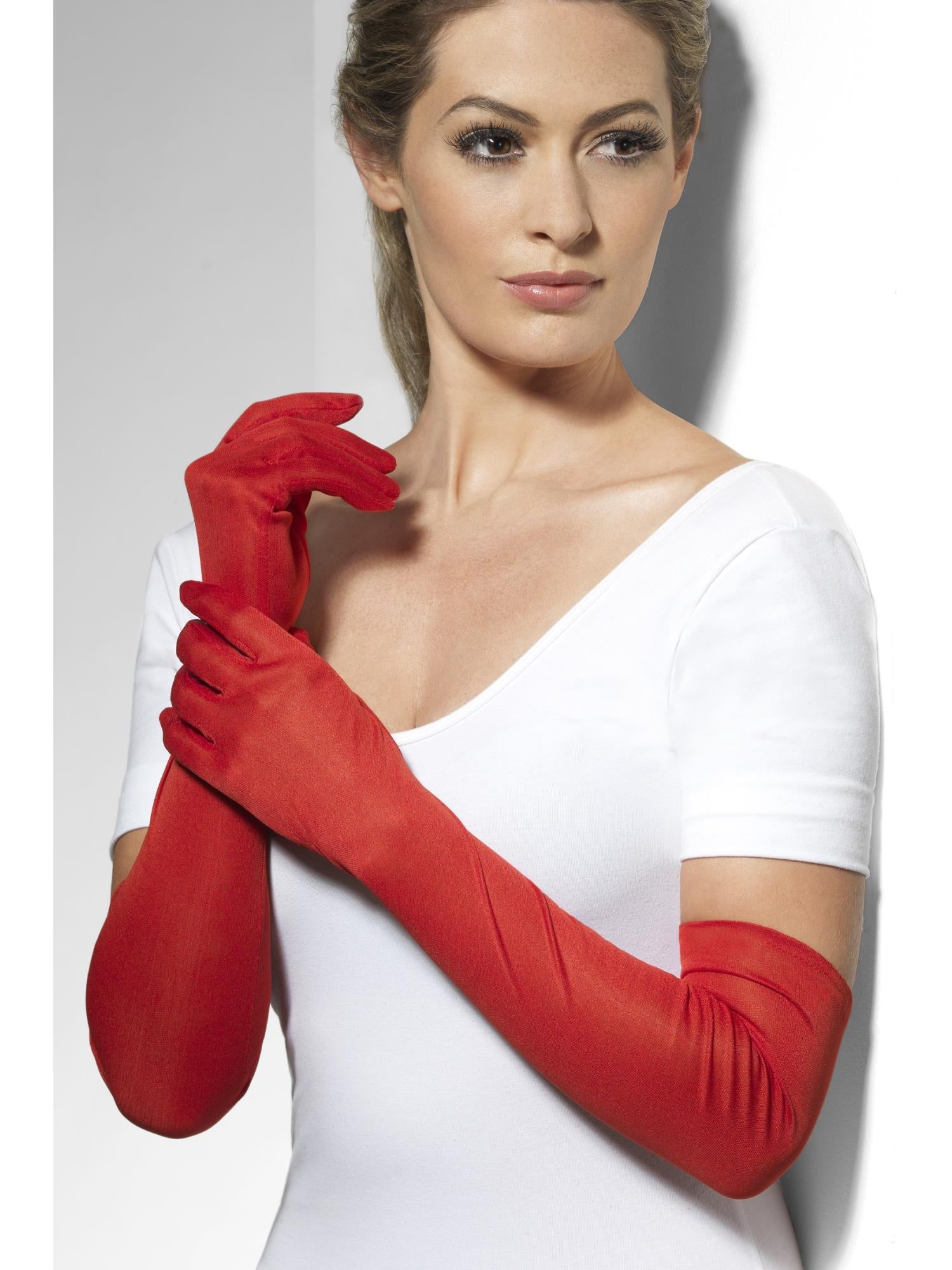 Gloves, Red, Long Smiffys Gloves, Red, Long Smiffys
