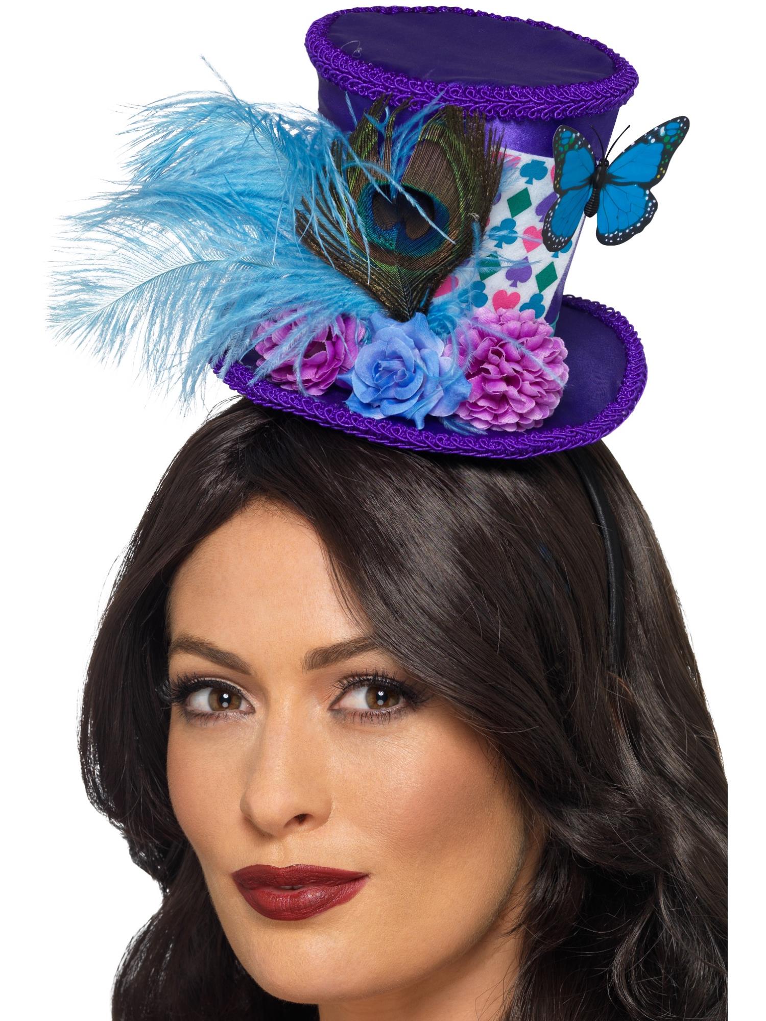 Mad Hatter Mini Feather Hat – Smiffys - Main Image