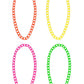 80s Neon Chain Necklaces, 4Pk