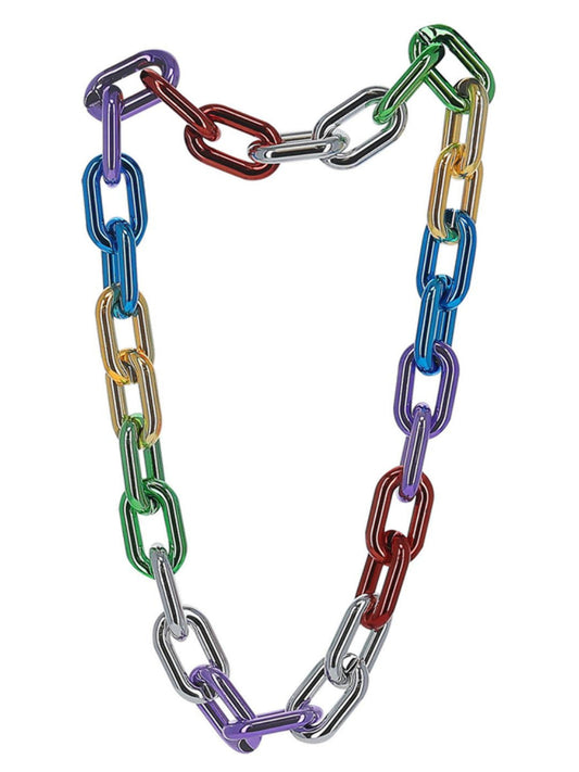 Rainbow Metallic Chunky Chain Necklace