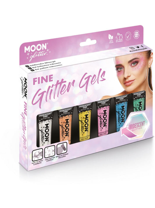 Moon Glitter Iridescent Glitter Gel, Assorted, Boxset, 12ml