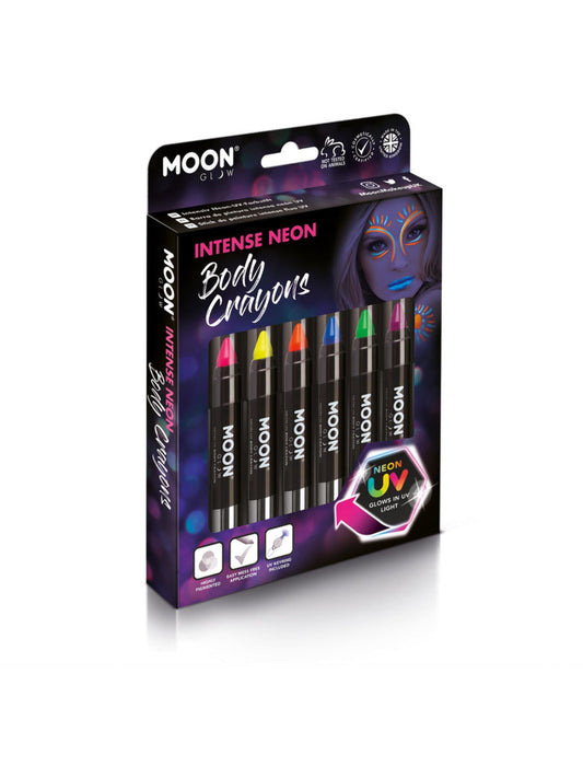 Moon Glow Intense Neon UV Body Crayons, Assorted, Boxset, 3.2g