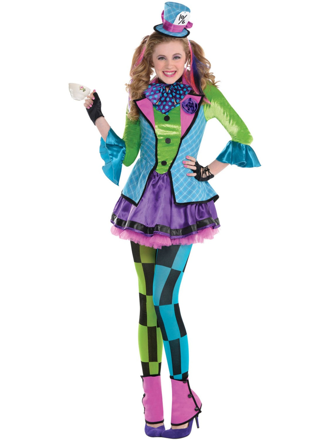 Sassy Mad Hatter Costume, Dress with Attached – Smiffys