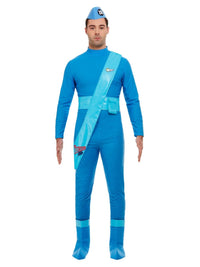 man wearing blue thunderbirds Scott/Virgil uniform Costume