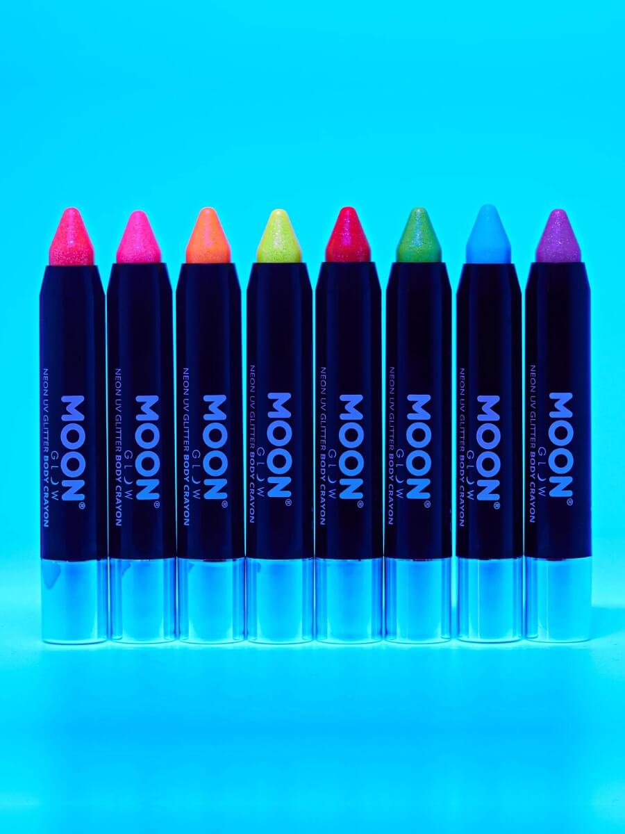 Moon Glow Neon UV Glitter Body Crayons