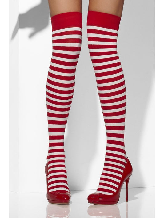 Opaque Hold-Ups, Red & White, Striped