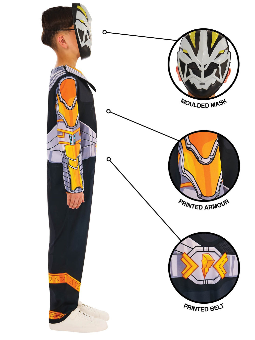 Graphite Ranger Suit Kids Kids Power Ranger Cosmic Fury Black Ranger Costume – Smiffys