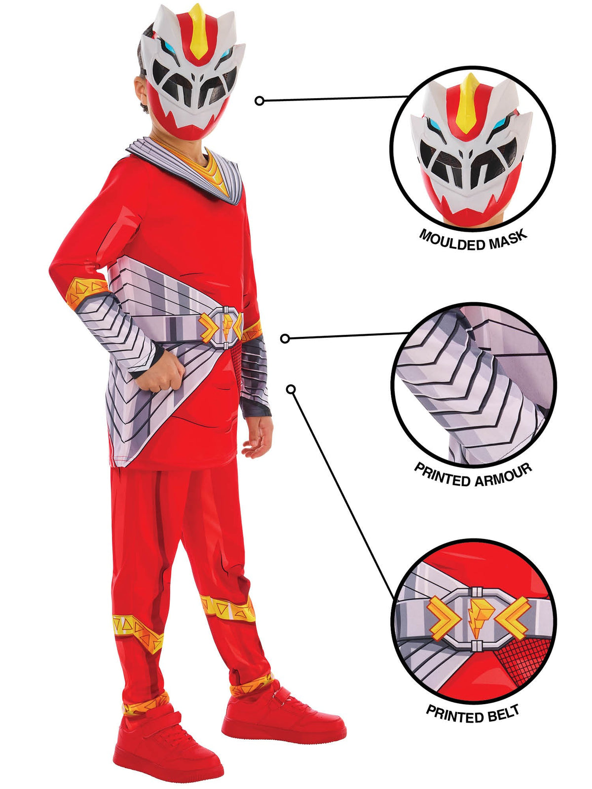 Graphite Ranger Suit Kids Kids Power Ranger Cosmic Fury Red Ranger Costume – Smiffys