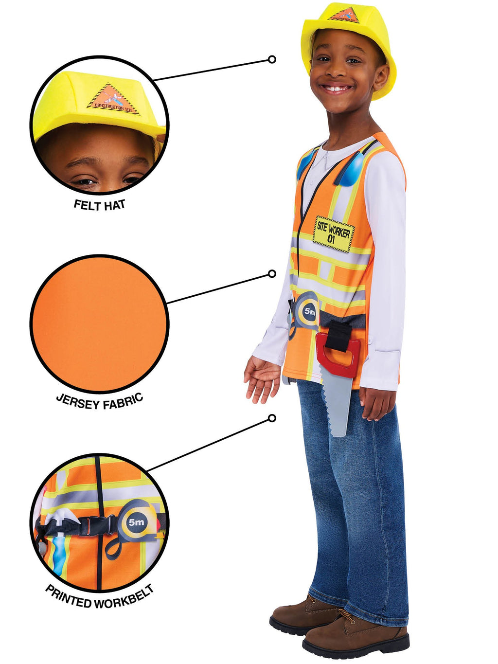 Construction Worker Kids Costume