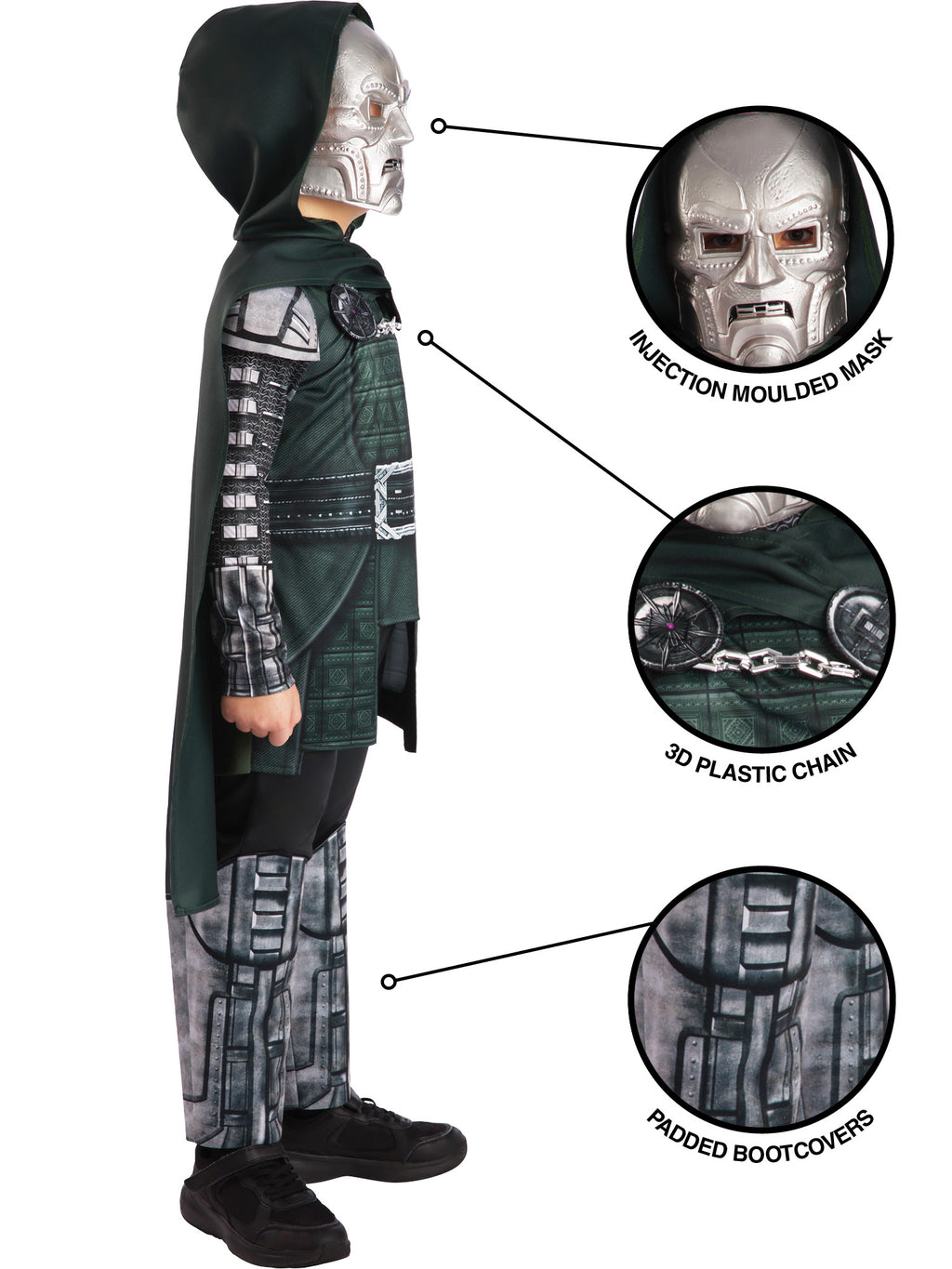 Avengers Doomsday Dr Doom Deluxe Costume Kids