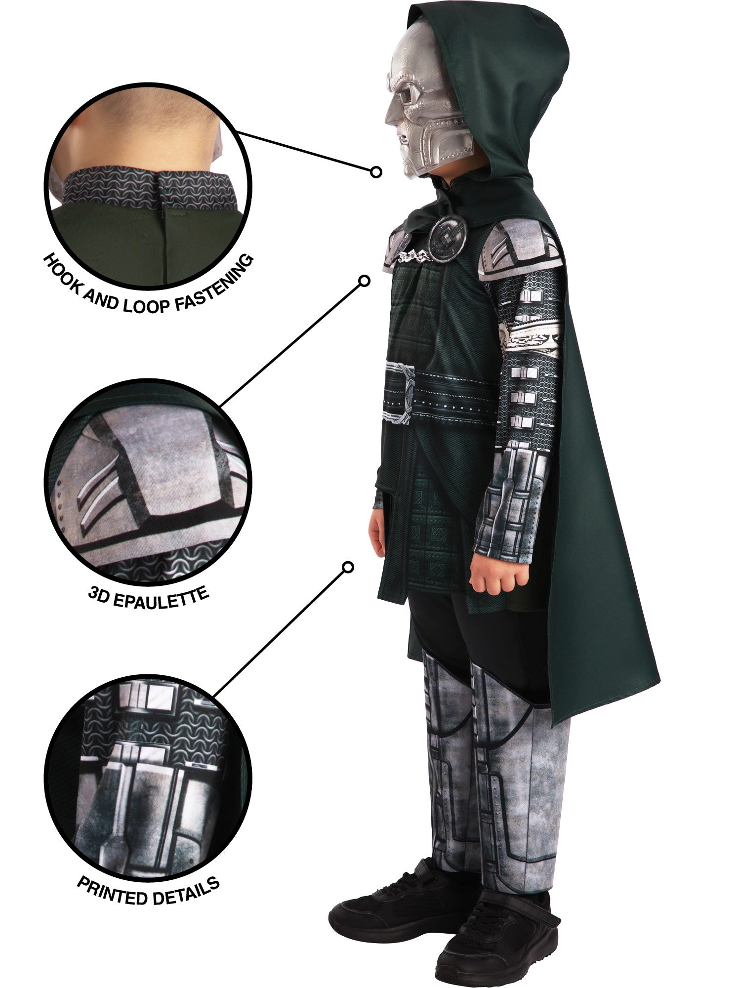 Avengers Doomsday Dr Doom Deluxe Costume Kids