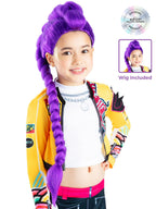 KPop Rumi Demon Hunters Kids Costume and Wig Bundle
