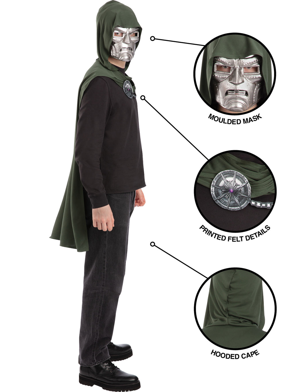Avengers Doomsday Dr Doom Mask And Cape Set Adult