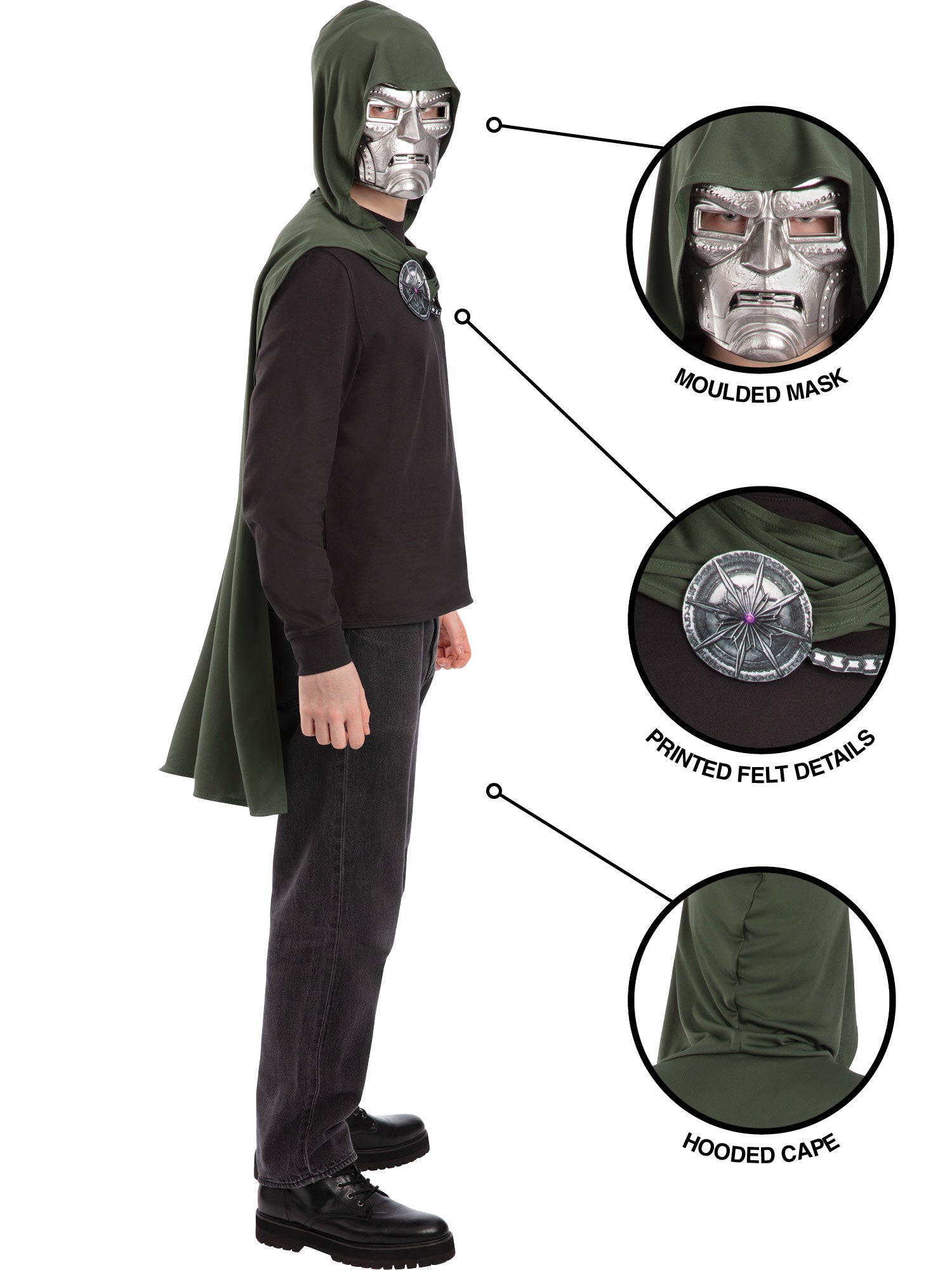 Avengers Doomsday Dr Doom Mask And Cape Set Adult
