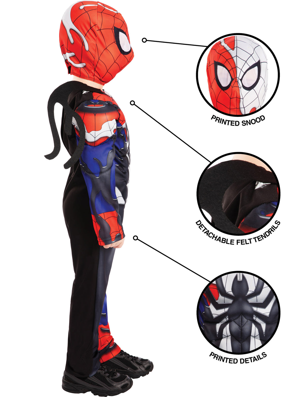 Venomised Spider-Man Kids Costume
