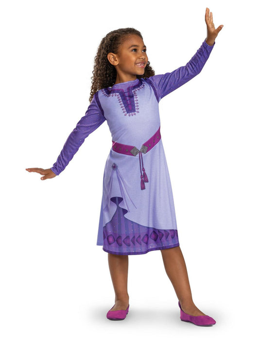 Girls WISH Asha Dress Kids Asha Princess Costume Dress Halloween Cosplay  Outfit Purple Stage Gown Suit