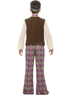 Hippie Boy Costume, with Top, Attached Waistcoat