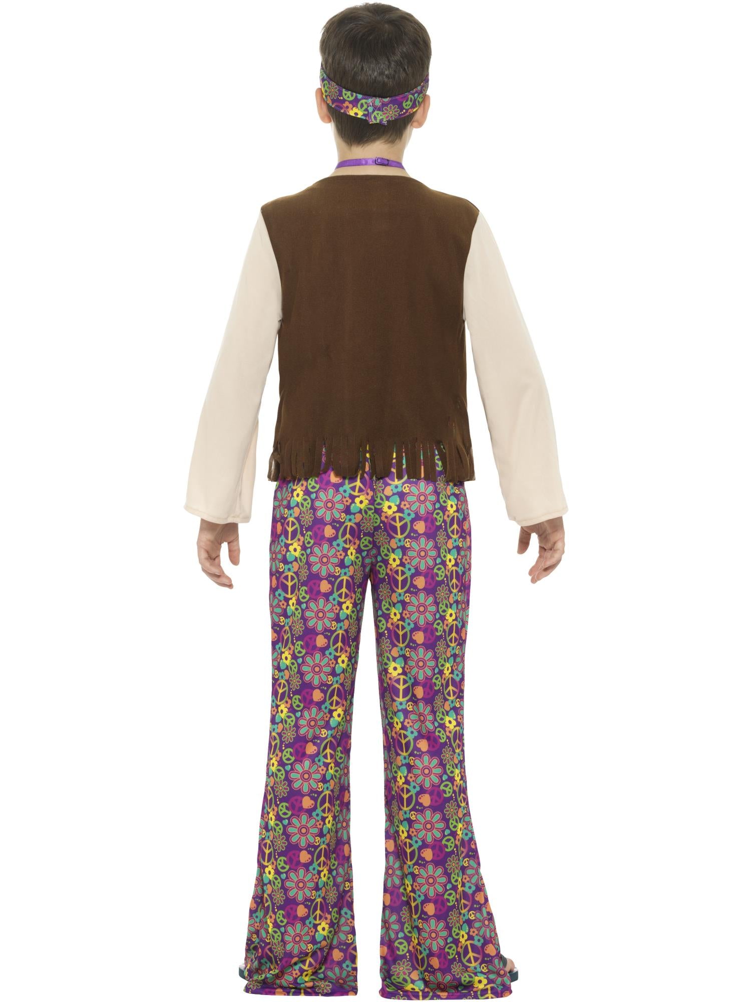Hippie Boy Costume, with Top, Attached Waistcoat