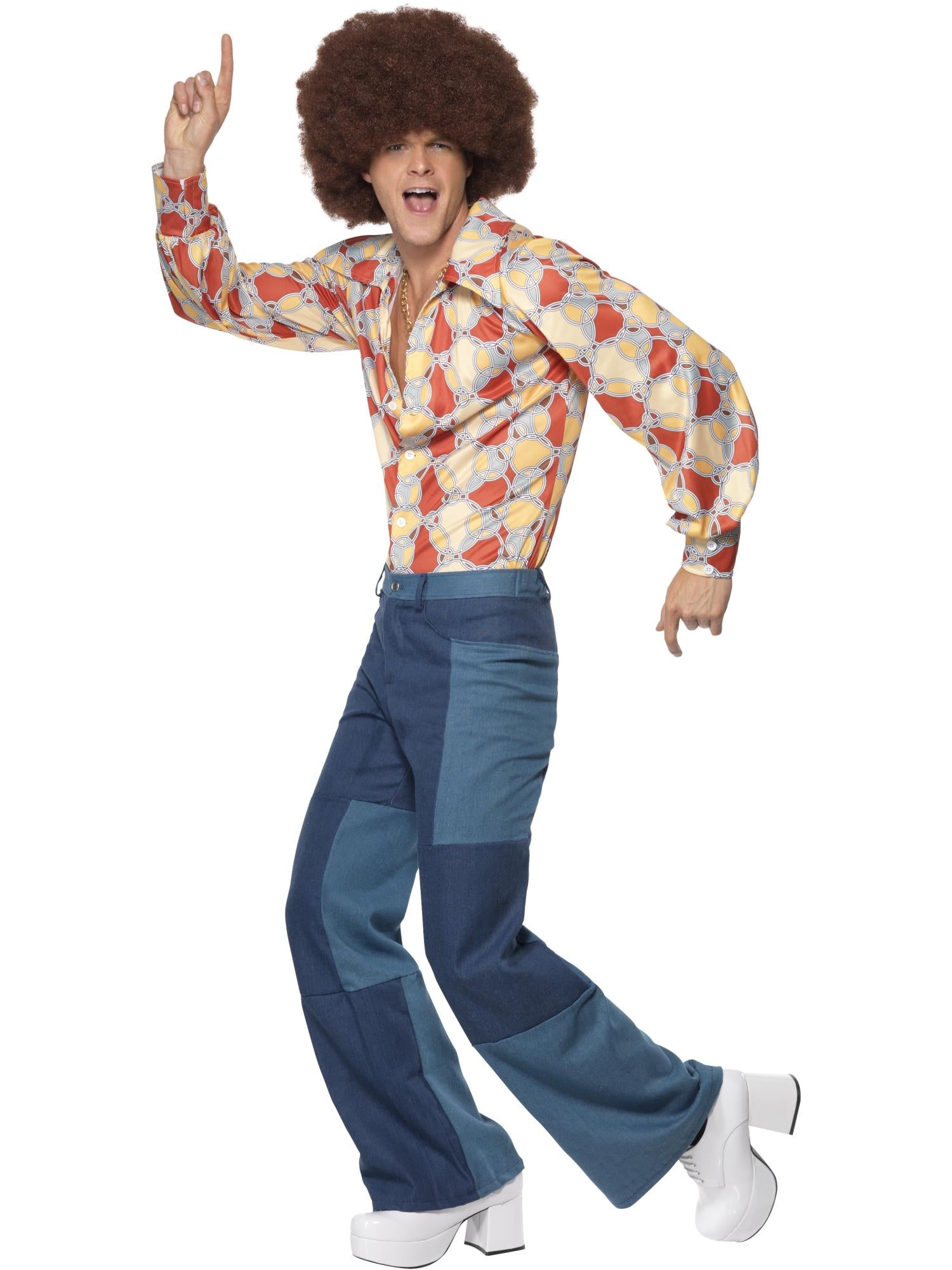 70s dress up Women's Disco Blacklight Reactive Glow Costume, Size: S and his pose became iconic 70s Costume Ideas - HubPages