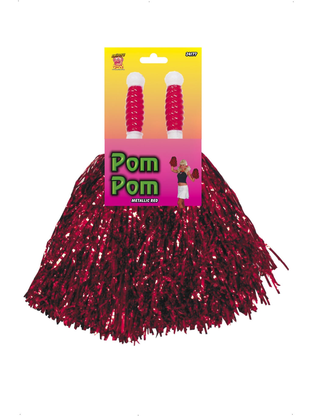 Pom Poms Metallic, Red