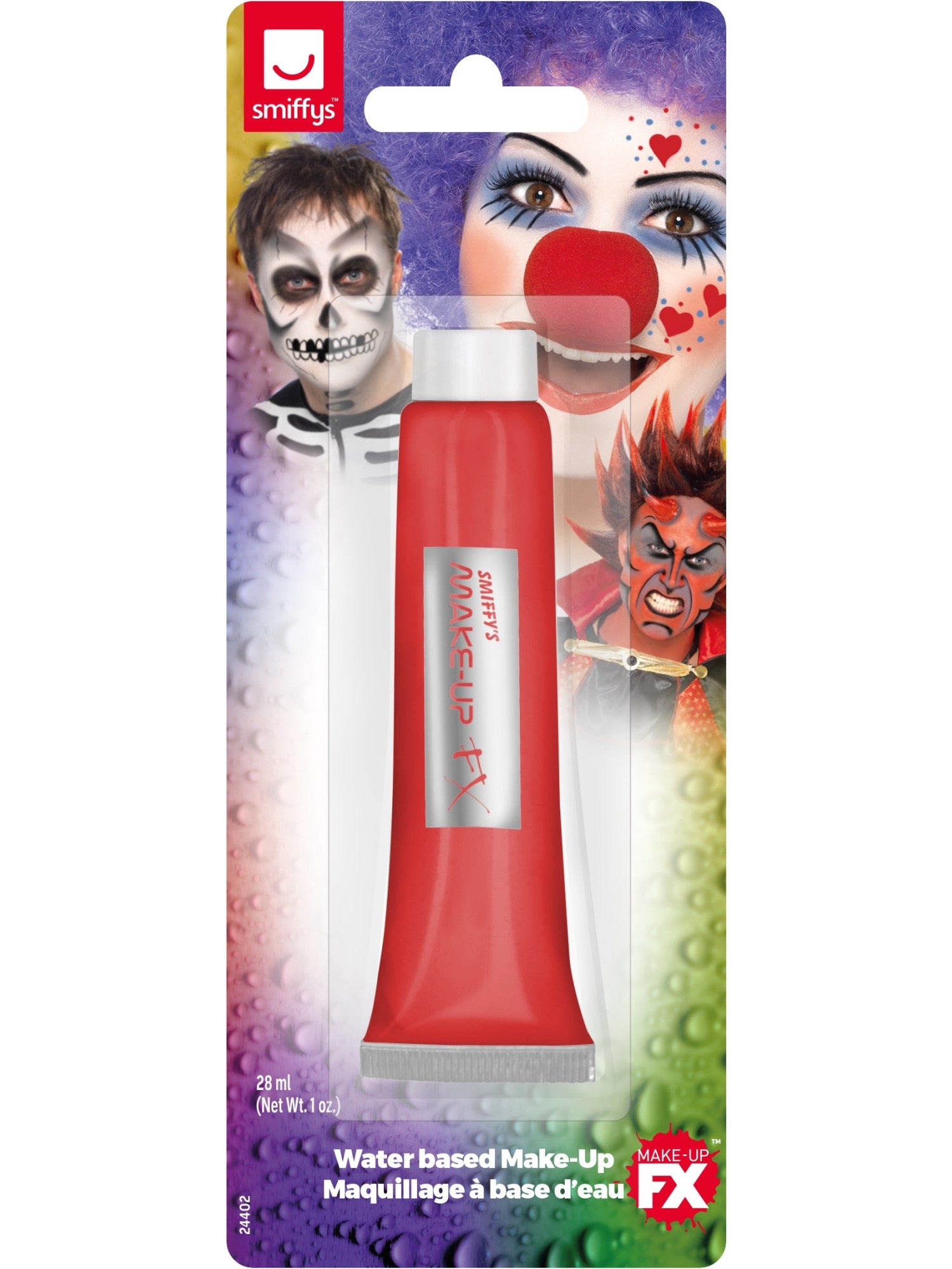 Smiffys Make-Up FX, Aqua Cream Make-Up, Red