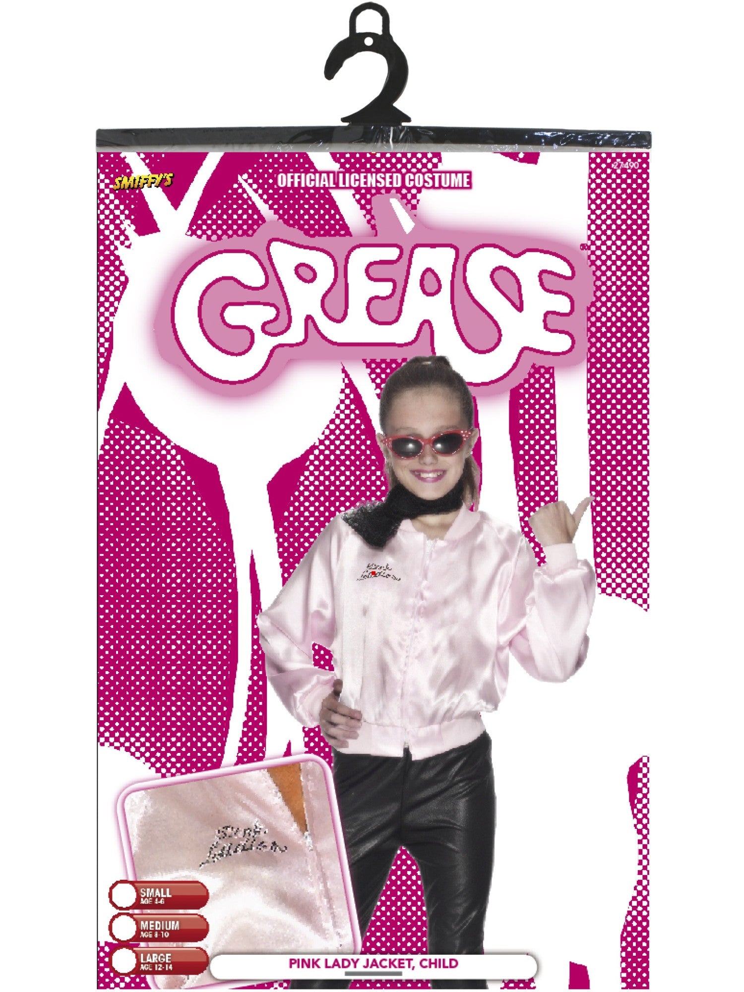 Grease Pink Ladies Jacket, Child Smiffys Grease Pink Ladies Jacket, Child Smiffys