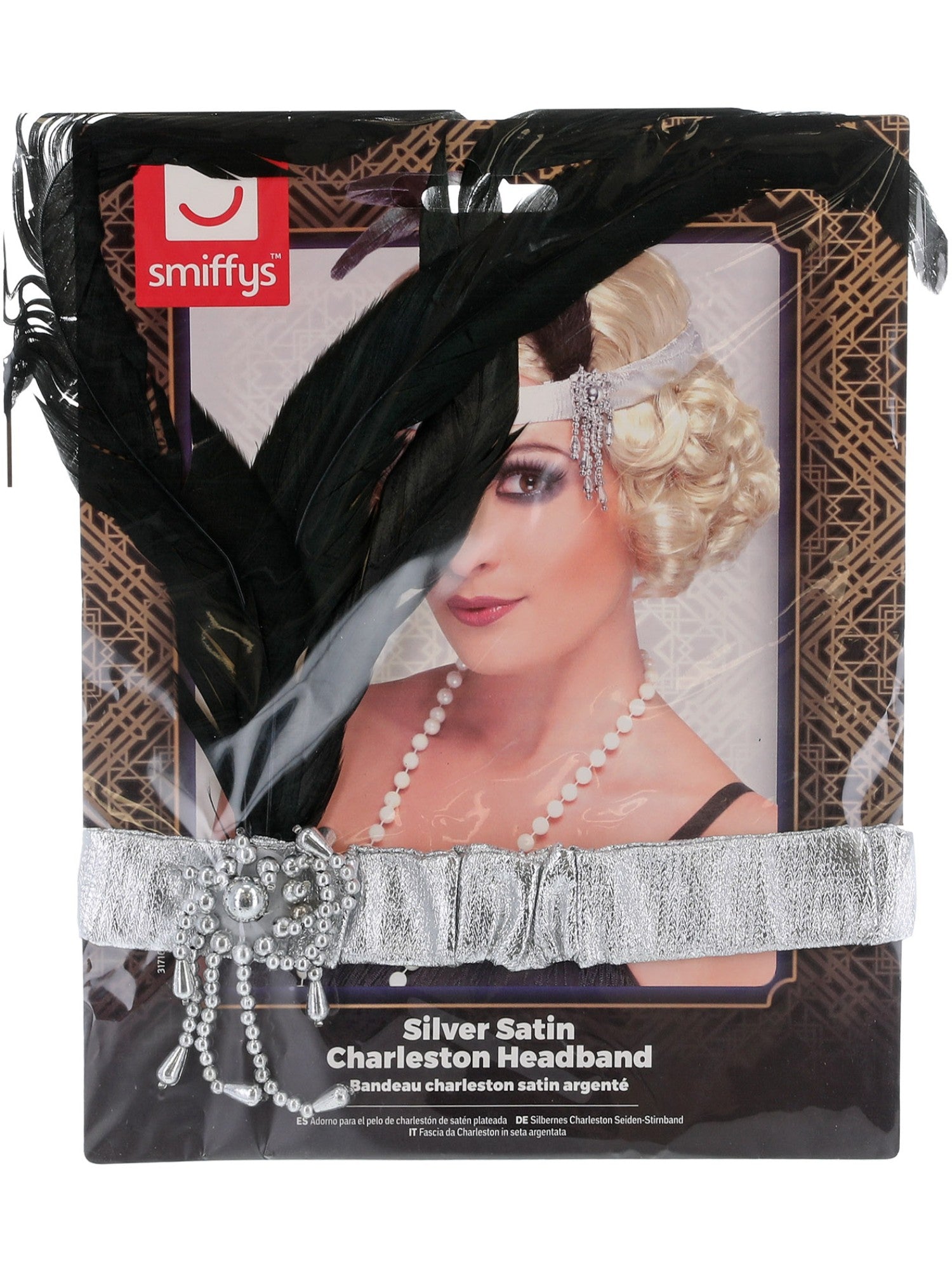 Silver Satin Charleston Headband