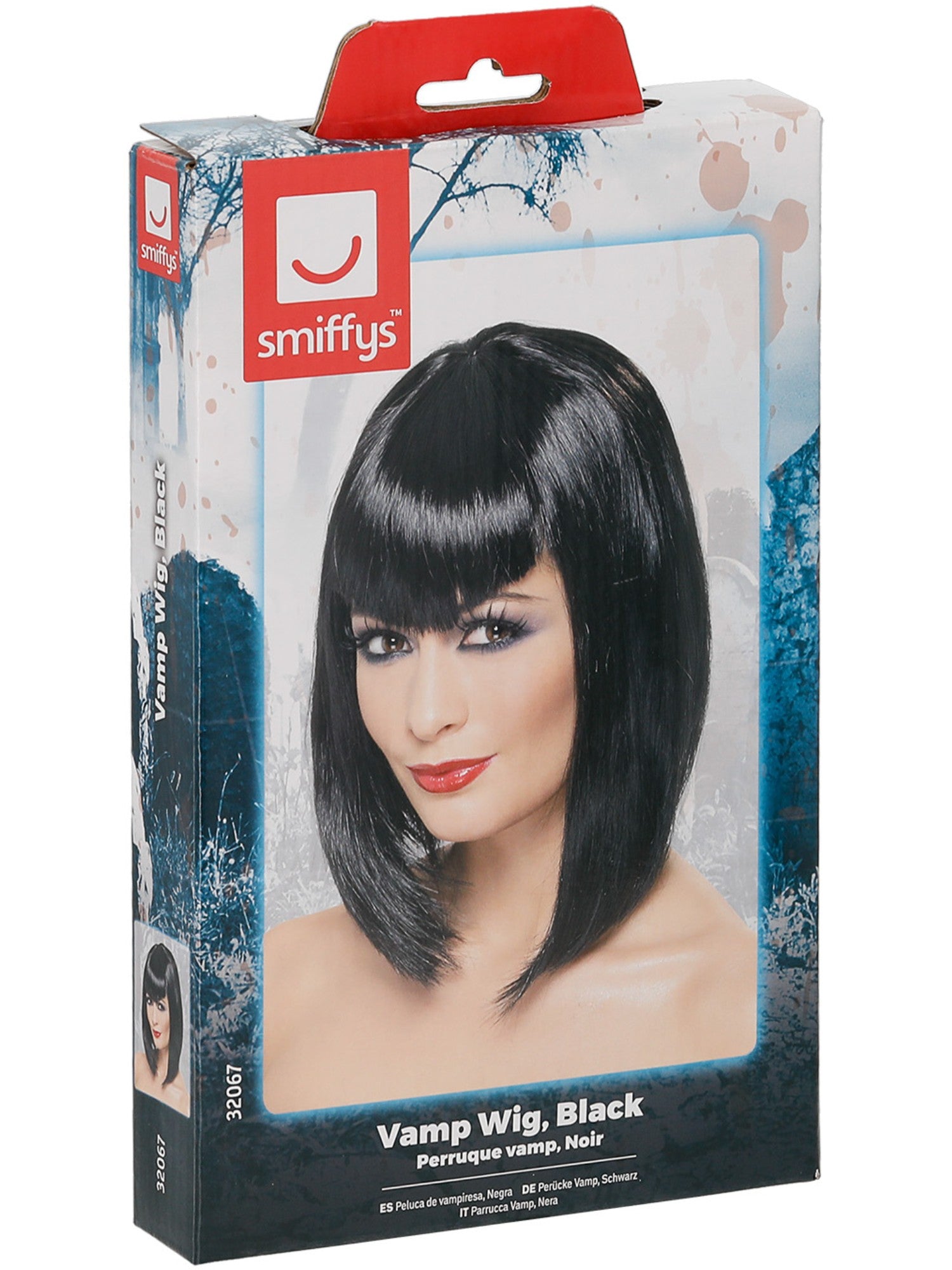 Vamp Wig, Black, Short with Fringe