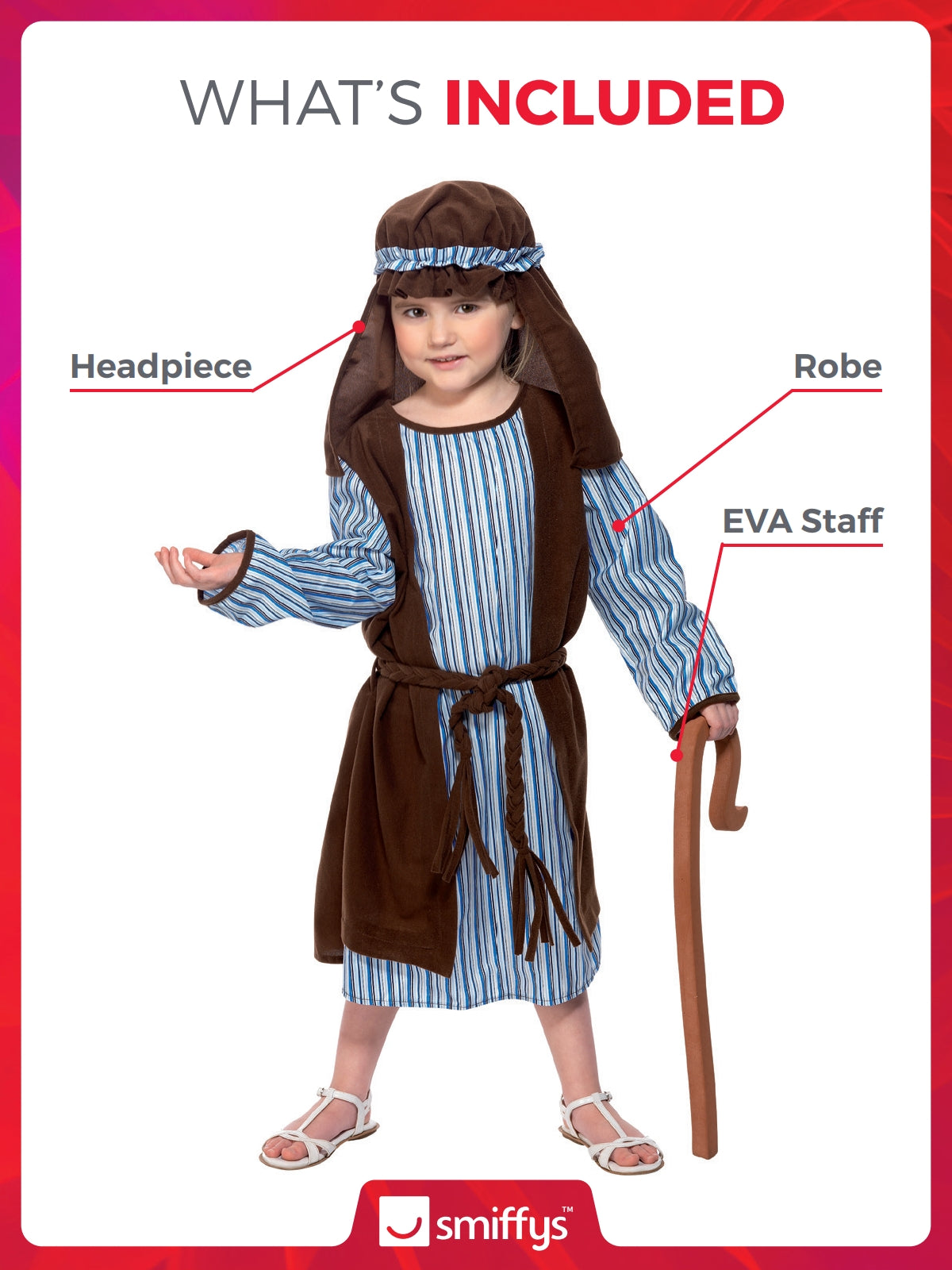 Shepherd Costume, Child, Blue & Brown