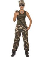 Khaki Camo Deluxe Costume, Female