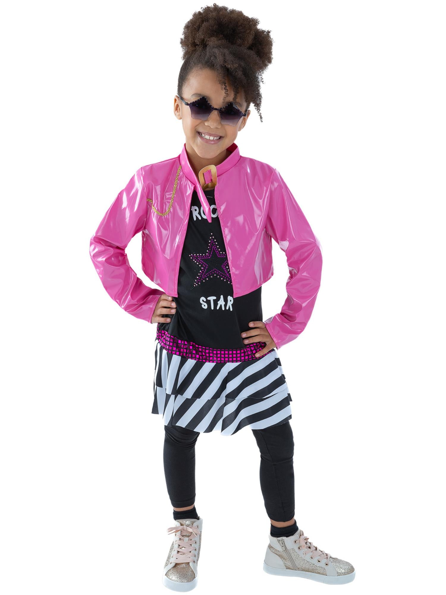 rockstar dress up party 80s Rock Star Boy Child Costume (Large)
