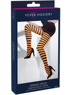 Opaque Tights, Orange & Black, Striped
