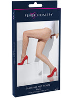 Diamond Net Tights, White