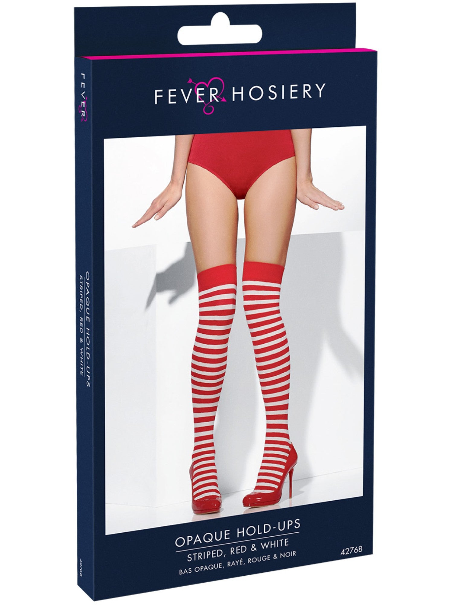 Opaque Hold-Ups, Red & White, Striped