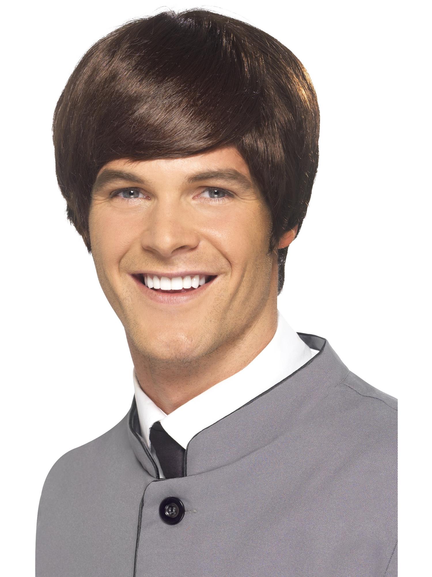 60s Male Mod Wig, Brown, Short