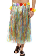 Hawaiian Hula Skirt with Flowers, Multi-Coloured