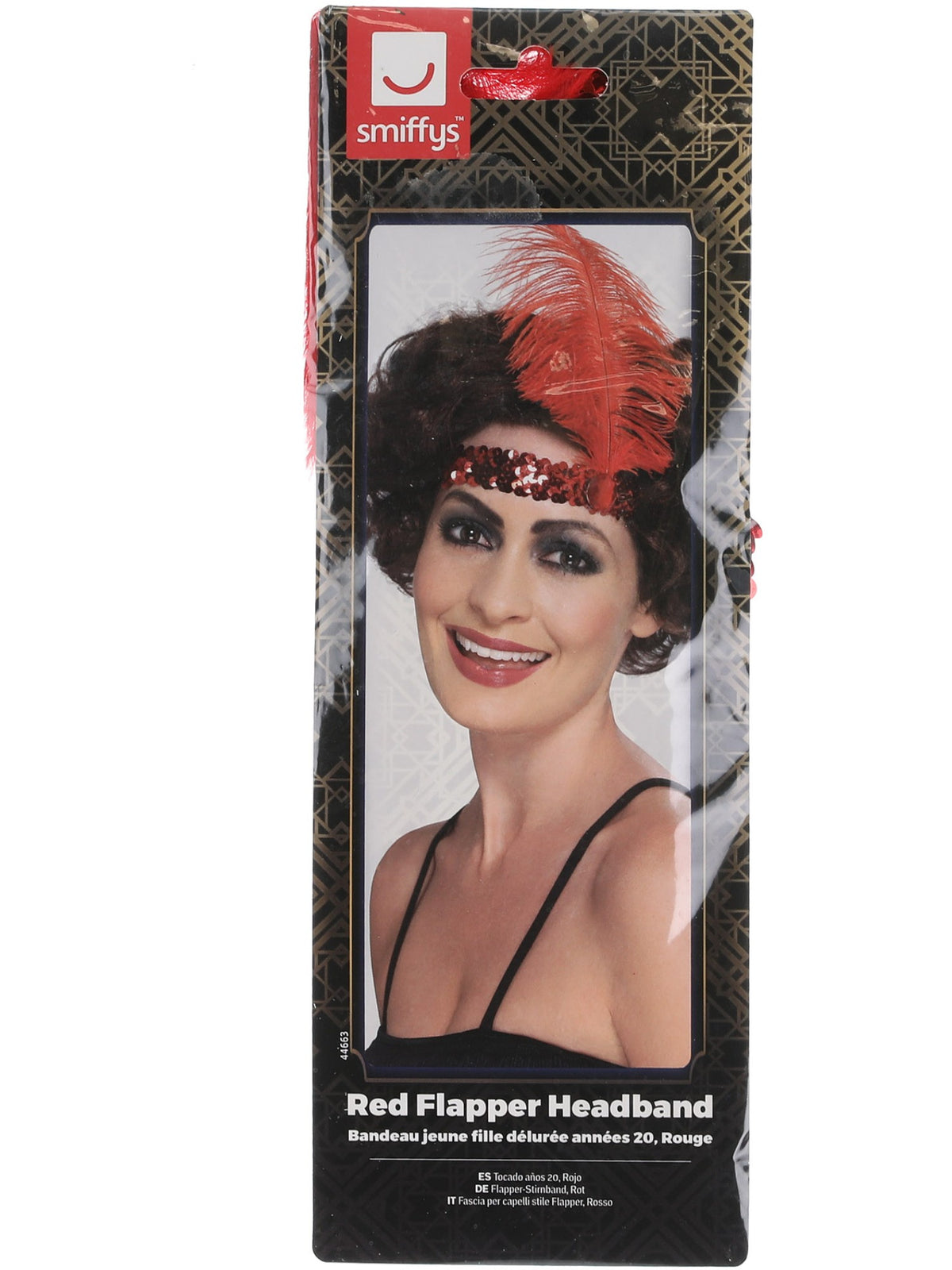 Red Flapper Hat Flapper Headband, Red, with Feather – Smiffys