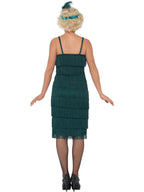 Flapper Costume, Teal Green, with Long Dress