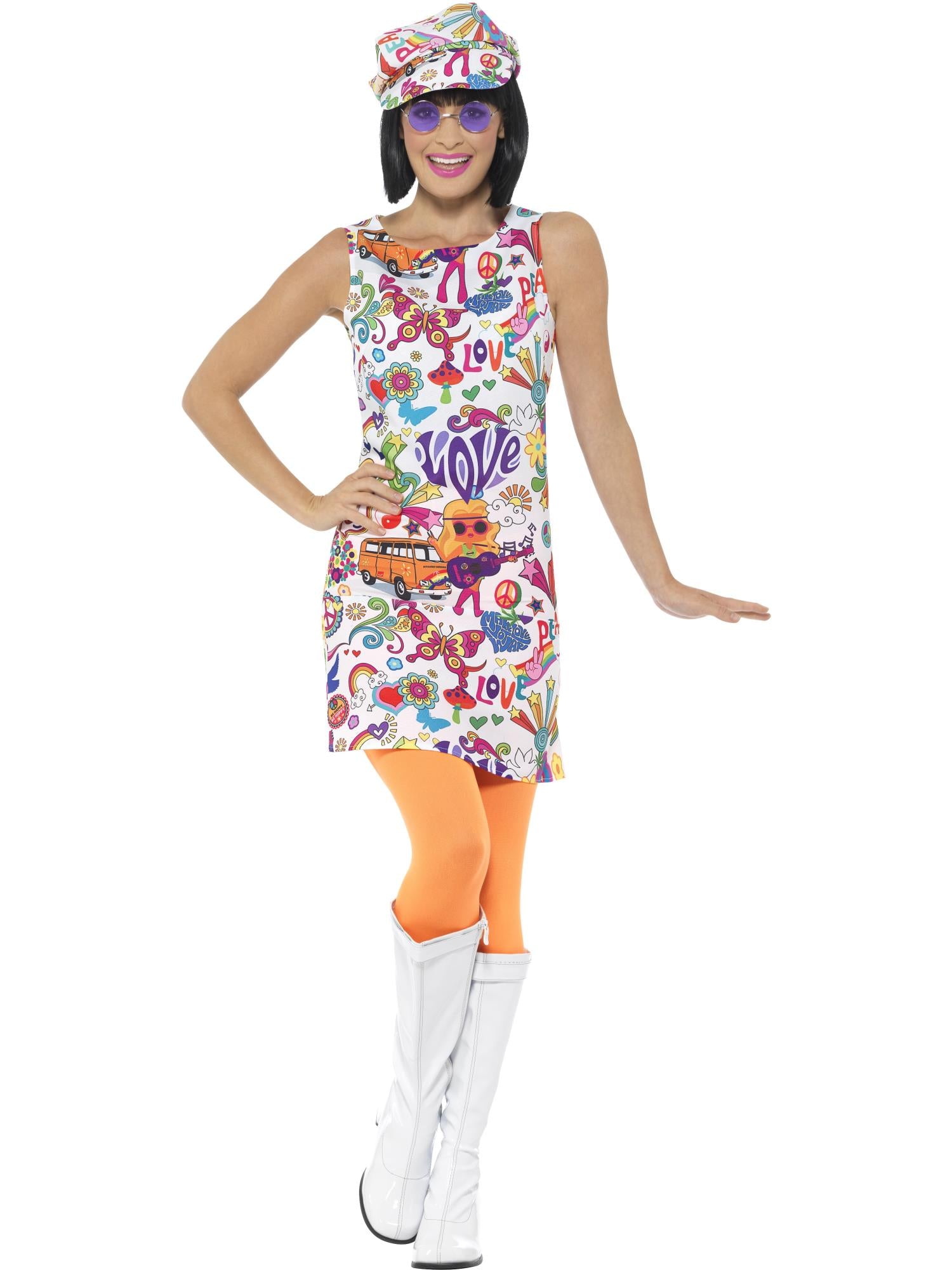 60s fashion fancy dress Amazon.com: Smiffys womens 1960s Cnd Adult Sized Costume, Multi-colour, S