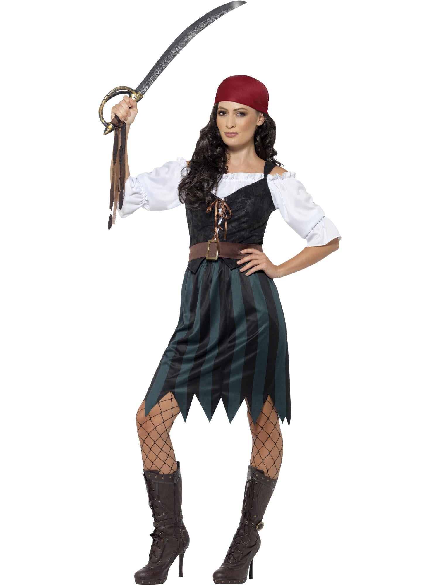 ladies pirate outfit fancy dress Women's Deluxe Pirate Maiden Costume