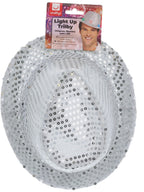 Light Up Sequin Trilby Hat, Silver