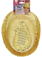 Light Up Sequin Trilby Hat, Gold