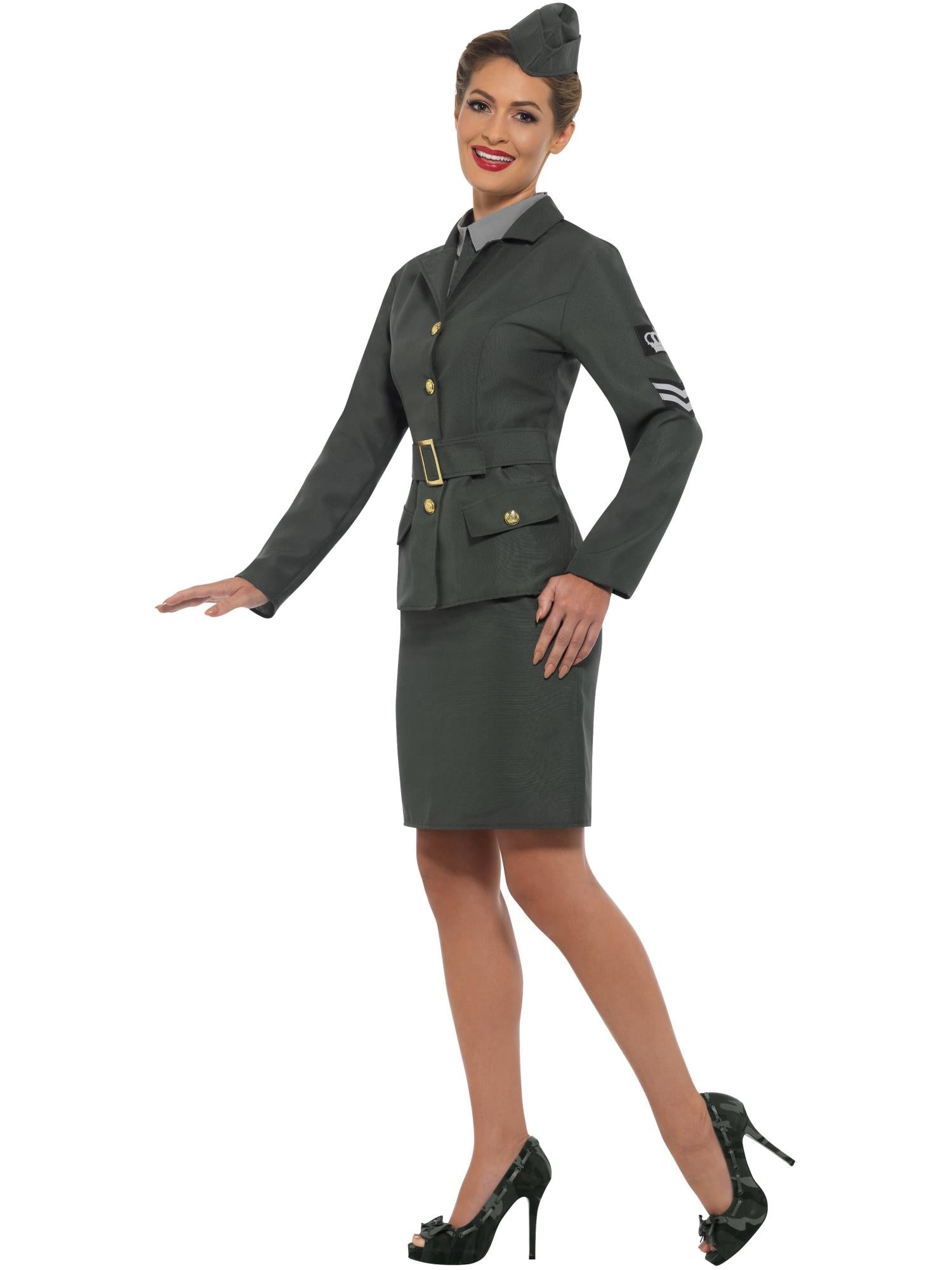 ladies ww2 fancy dress Womens WW2 Army Uniform Costume