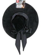 Deluxe Witch Hat, Black, with Black Bow