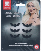 Smiffys Make-Up FX, 3D Bat Stickers