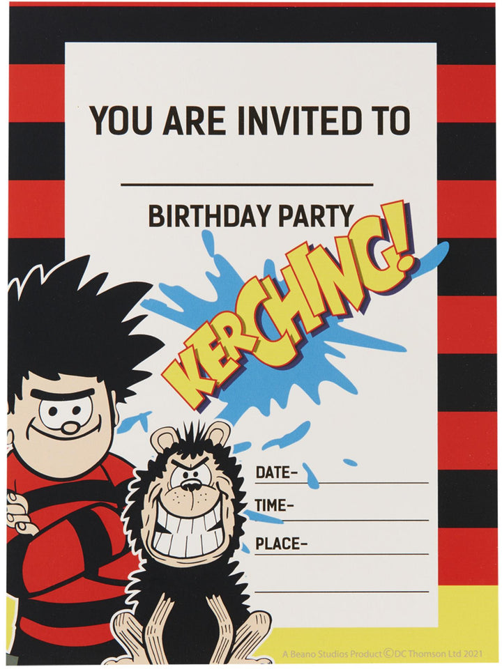 Beano Tableware Party Napkins x16 Child Yellow Black Blue Red main image 1