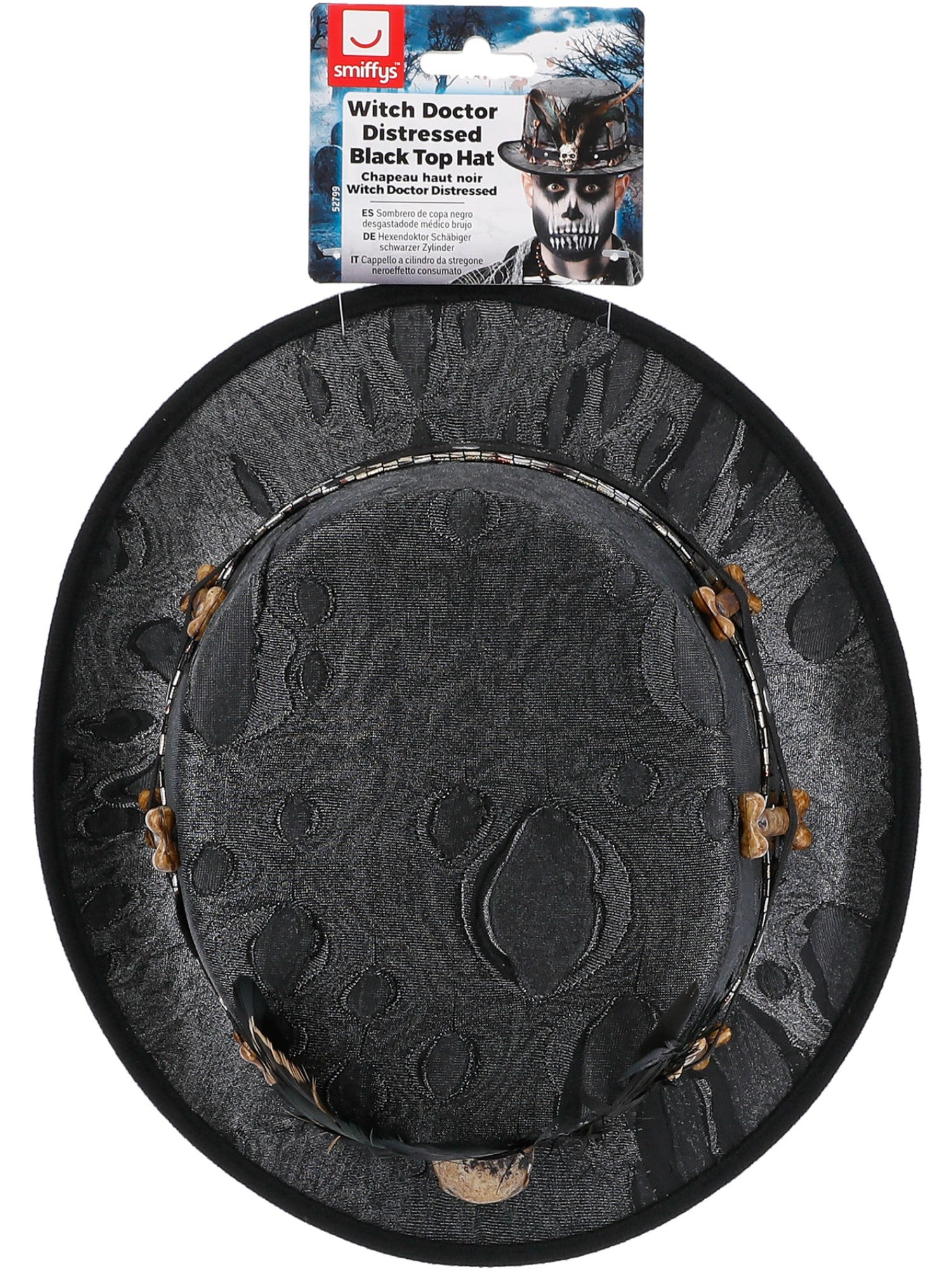 Witch Doctor Distressed Black Top Hat